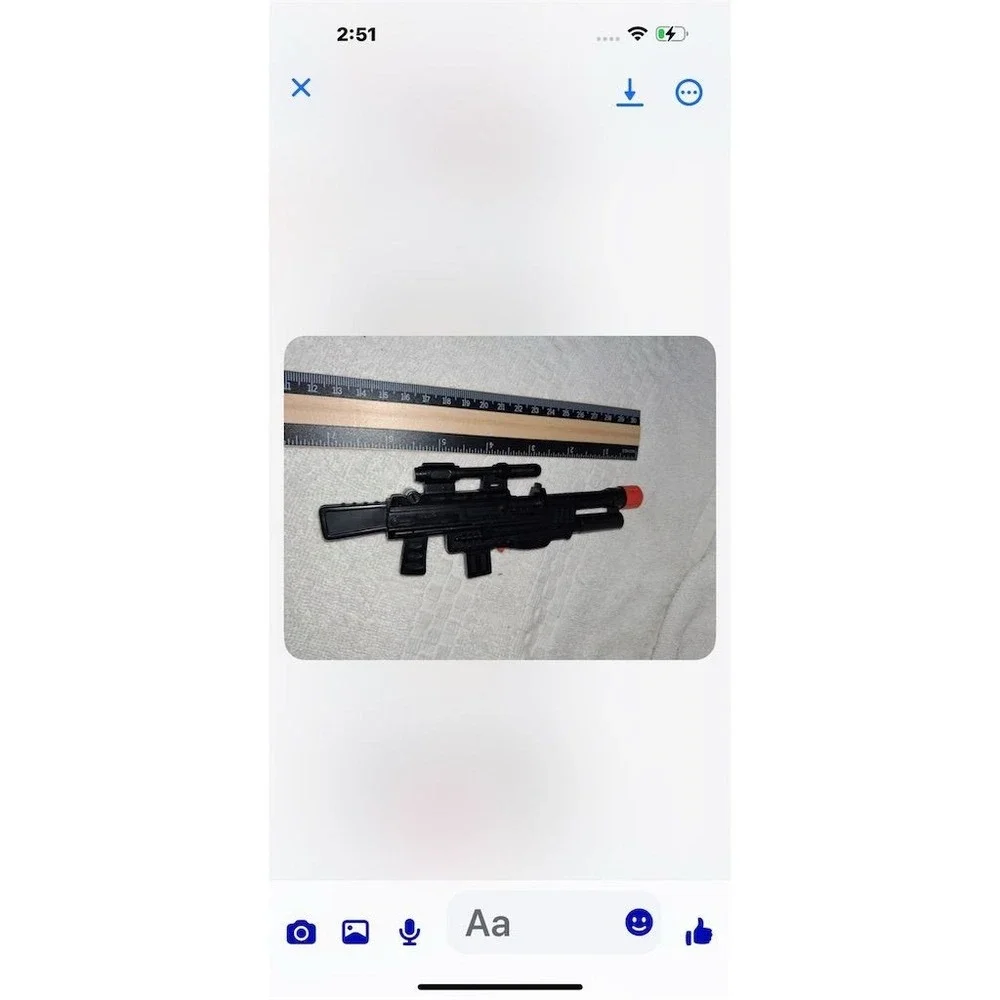 Vintage Mattel Toy‎ Rifle for Action Figures Black with Red Tip